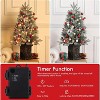 3FT/4.5FT Prelit Snow Flocked Christmas Tree, 78 LED, Tabletop Xmas Tree with Different Base for Decor - 4 of 4
