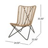 Syemin Patio Modern Accent Chairs, Outdoor Conversation Chairs, with Leisure Used, for Backyard, Garden, Beige, 24.5"*33.5"*35.5" - 2 of 4