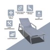 LeisureMod Marlin Patio Sling Chaise Lounge Chair With Arms in Grey Aluminum, Black - 3 of 4