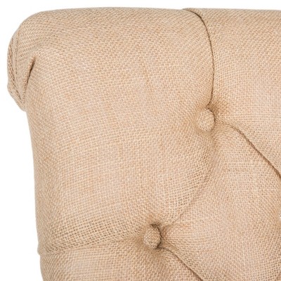 Allie Beige Linen Tufted Vanity Chair