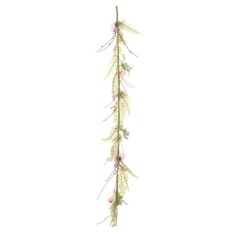 Transpac Artificial 60 in. Multicolor Spring Floral Cottage Garland, 3 of 4