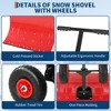 Snow Shovel with Wheels, Steel Blade Snow Pusher, Adjustable Angle/Height Handle - 3 of 4