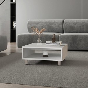 White Coffee Table with Open Storage - 1 of 1