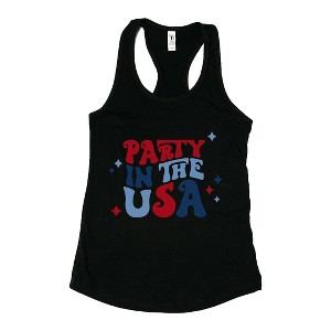 Simply Sage Market Women's Party In The USA Retro Face Racerback Tank - 1 of 4