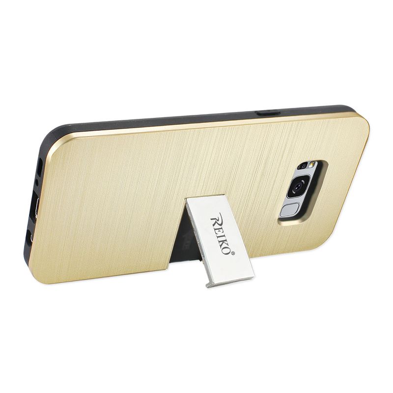 Reiko Samsung Galaxy S8/ SM Slim Armor Hybrid Case with Card Holder & Kickstand in Gold, 3 of 5