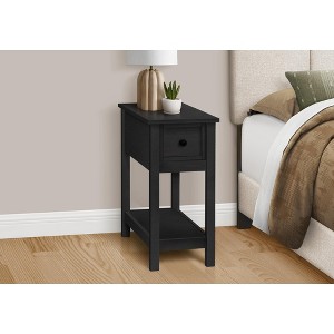 Vynxaria Transitional 2-Tier Narrow Accent Table - Black Veneer Finish, 11.75" W x 21.75" L x 24.25" H - 1 of 4