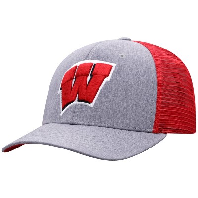 NCAA Wisconsin Badgers Men's Gray Chambray with Hard Mesh Back Snapback Hat