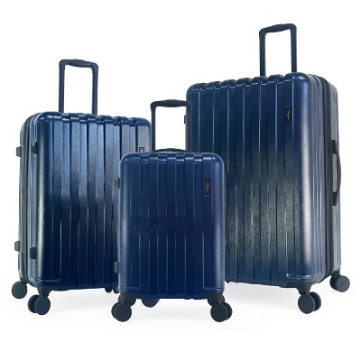 Olympia USA Checked Sidewinder 3-piece Expandable Hardside Spinner Luggage Set