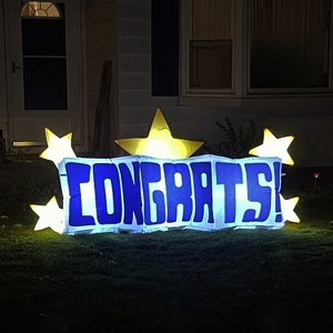 Sunnydaze Indoor/Outdoor Congrats Star Banner LED Inflatable Decoration for Graduation Party or Special Celebration - 8' - 1 of 4
