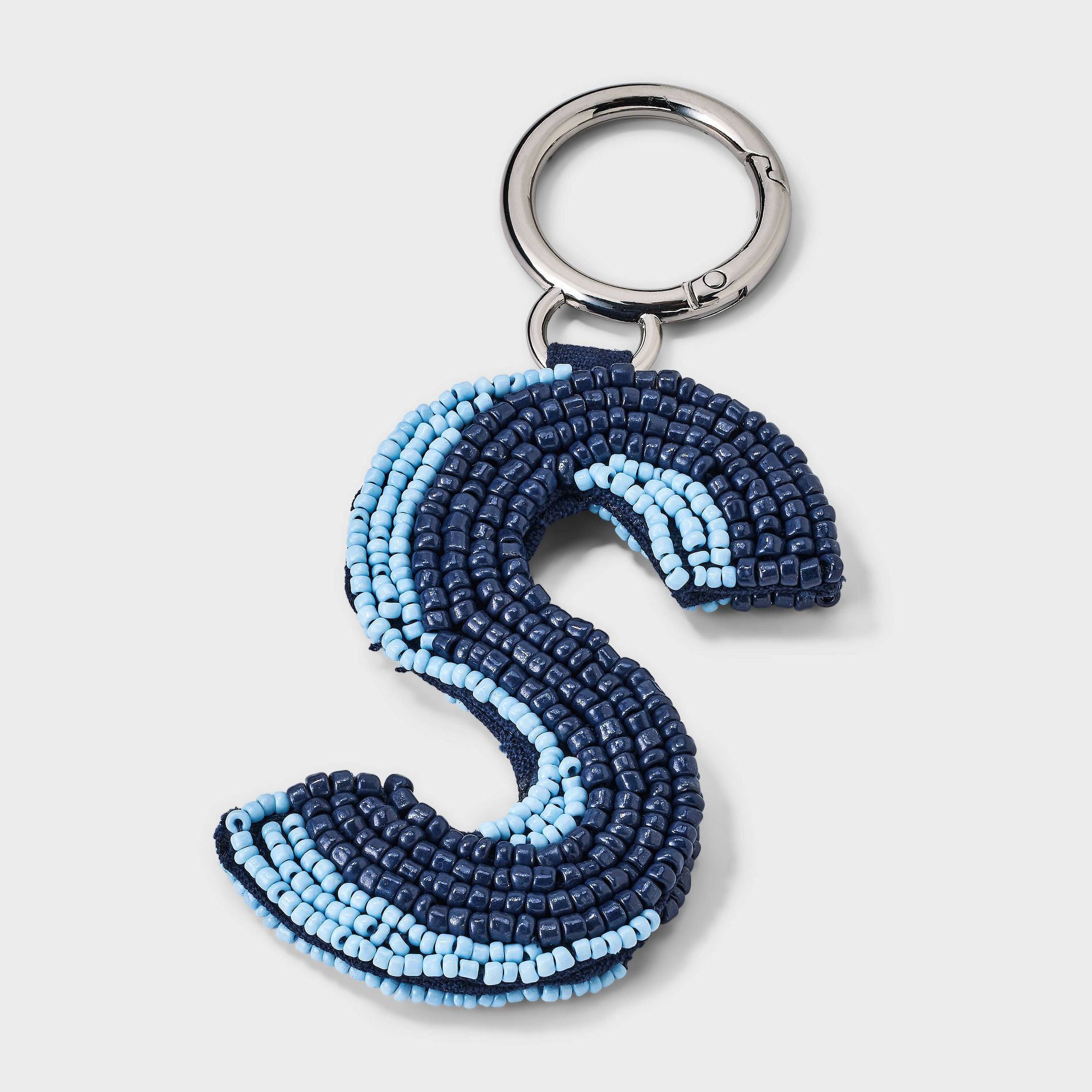 Beaded Monogram Letter S Bag Charm - A New Day™ Blue