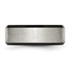 Black Bow Jewelry Men's 8mm Stainless Steel & Black Plated Beveled Edge Band - 3 of 4