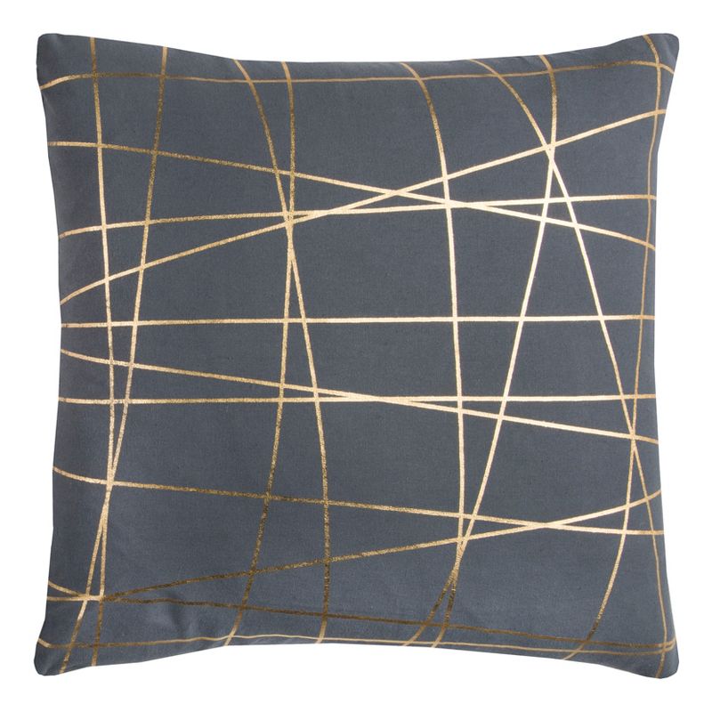 20&#34;x20&#34; Abstract Throw Pillow Gray/Gold - Rizzy Home, 1 of 6