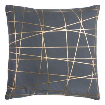 20"x20" Abstract Throw Pillow Gray/Gold - Rizzy Home