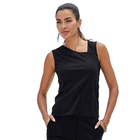 LASCANA Women's Asymmetrical Neckline Top Solid - image 1 of 4