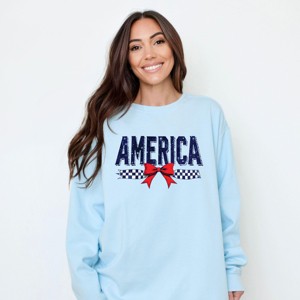 Simply Sage Market America Galaxy Coquette  Garment Dyed Sweatshirt - 1 of 4