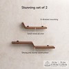 MH London Penny 36" Set of 2 Wall Mounted Shelves Mango Wood in Walnut - 3 of 4