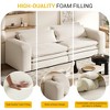 GDFStudio Odette Modern 93" King Size 3-Seater Convertible Teddy Upholstered Sofa Bed with 2 Lumbar Pillows - 4 of 4