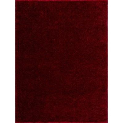 Hauteloom Heavenly Solid Red Plush Rug