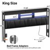 Aheaplus Upholstered Headboard with Storage Shelf, Charging Station and LED Light - 3 of 4