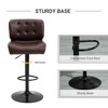Sapphtopaz 360°Swivel Bar Stools Adjustable Counter Height Barstools with Tufted Back 24.5"-32.75" High Chair Set of 2 for Kitchen Island, Cafe - 4 of 4