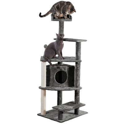 FurHaven Tiger Tough Platform House Playground - Gray