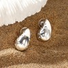 SOHI Women's Metallic Silver The Small Dented Teardrop Stud Earrings - 2 of 4