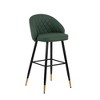 New Classic Furniture,Oliver Vegan Leather Bar Chair in Green (Set of 2) - 2 of 4