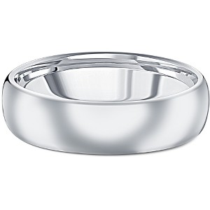 Pompeii3 Men's Polished Tungsten 6mm Dome Comfort Fit Ring Wedding Band - 1 of 4