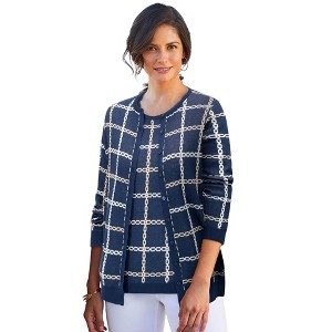 Jessica London Women's Plus Size Fine Gauge Cardigan - 1 of 4