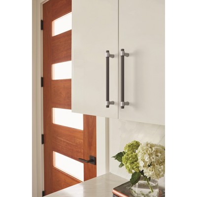 Amerock 7.44" Matte Black and Chrome Modern Cabinet Bar Pull