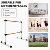 NAYSAYE 4FT Ballet Barre Solid Wood Freestanding Adjustable Double Bar for Home Dance Practice, White, 48"*30"*46" - 3 of 4