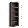 5-Tier Farmhouse Bookcase with Storage, 67.4" Tall Wooden Bookshelf for Living Room or Home Office, Oak Finish - 2 of 4