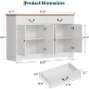 57 in Modern Farmhouse Sideboard Buffet Cabinet with 2 Drawers & Adjustable Shelves, Large Kitchen Storage Cabinet, Coffee Bar Organizer - 2 of 4