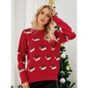 Women’s Casual Leopard Print Knitted Pullover Sweaters Long Sleeve Crew Neck Jumper Tops - 4 of 4
