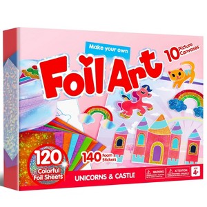 Joyfy Fashion Foil Art Kit for Kids - Unicorn & Castle Foil Foam Stickers Kit, Arts & Crafts, Travel Toys, Birthday Gifts for Boys Girls Age 4 5 6 + - 1 of 4