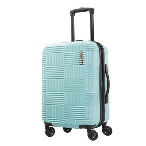American Tourister NXT Checkered Hardside Carry On Spinner Suitcase - Mint  Green