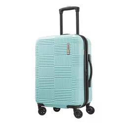 American Tourister NXT Checkered Hardside Carry On Spinner Suitcase - Mint Green