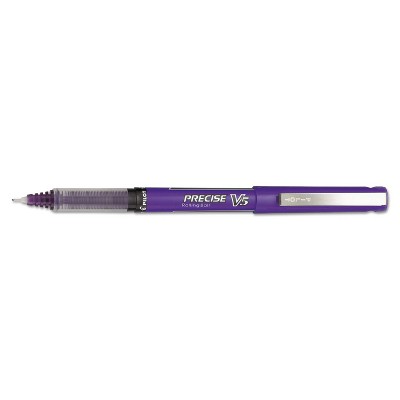 Pilot Precise V5 Roller Ball Stick Pen-Needle Point-0.5mm Extra Fine - Purple Ink (12 Per Pack)