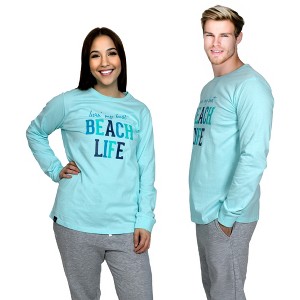 Pavilion Gift Company - Beach Life - Small Light Teal Long Sleeve T-Shirt - Shirts - 1 of 4