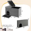 Costway Cat Litter Box Enclosure Hidden Furniture Cat Washroom Shoe Storage Bench Beige/Grey - 4 of 4