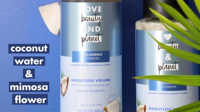 Love Beauty and Planet Coconut Water & Mimosa Flower Sulfate-Free Shampoo, 2 of 10, play video