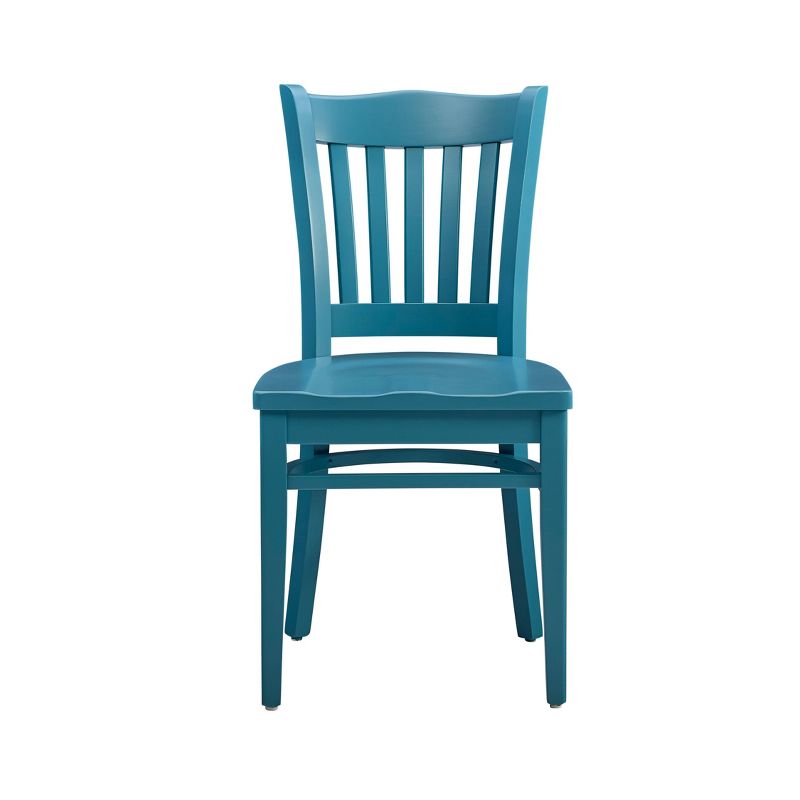 Set of 2 Quinn Slat Back Farmhouse Side Chairs Teal - Linon, 5 of 13