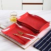 Bruntmor Red Rectangular 10"x7" Set Of 4 Serving Trays - 3 of 4