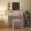 Vanity Desk with Mirror and Lights, Makeup Vanity with Power Outlet & Cushioned Stool - 3 of 4