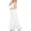 LA LEELA Women's House Daily Routine Evening Wear Solid Smocked Top Maxi Slit Dress Casual Strapless Tube Dresses for Women - 2 of 3