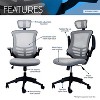 PAGED Ergonomic Office Chair Modern Computer Chair with Lumbar Support and Adjustable Armrests for Bedroom, Home Office - 2 of 4