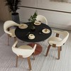 LeisureMod Bristol Round Dining Table with MDF Top and Cherry Steel Pedestal Base for Modern Kitchen and Dining Room - 2 of 4