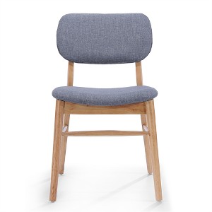 Dronkon Set of 2 Upholstered Dining Chairs with Rubberwood Frame, Modern Splayed Leg Design - 1 of 4