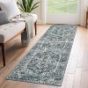 5'x7' Washable Rug, Non-Slip Vintage Medallion Low-Pile Rug, Foldable for Living Room, Dining Room & Bedroom, Blue Green - 3 of 4