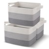 Cheer Collection Cotton Rope Storage Baskets – Set of 3 Durable Woven Bins for Laundry, Toys, Towels for Home Organizing - 2 of 4